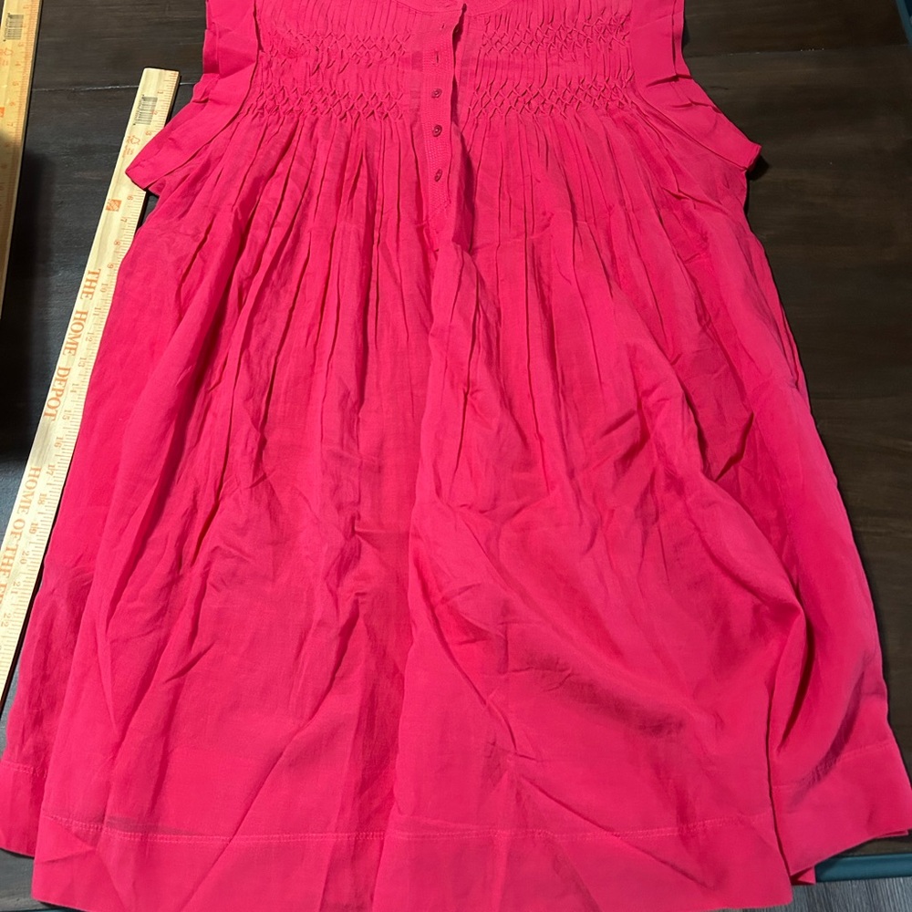 Madewell Vibrant Pink Smocked Midi Dress